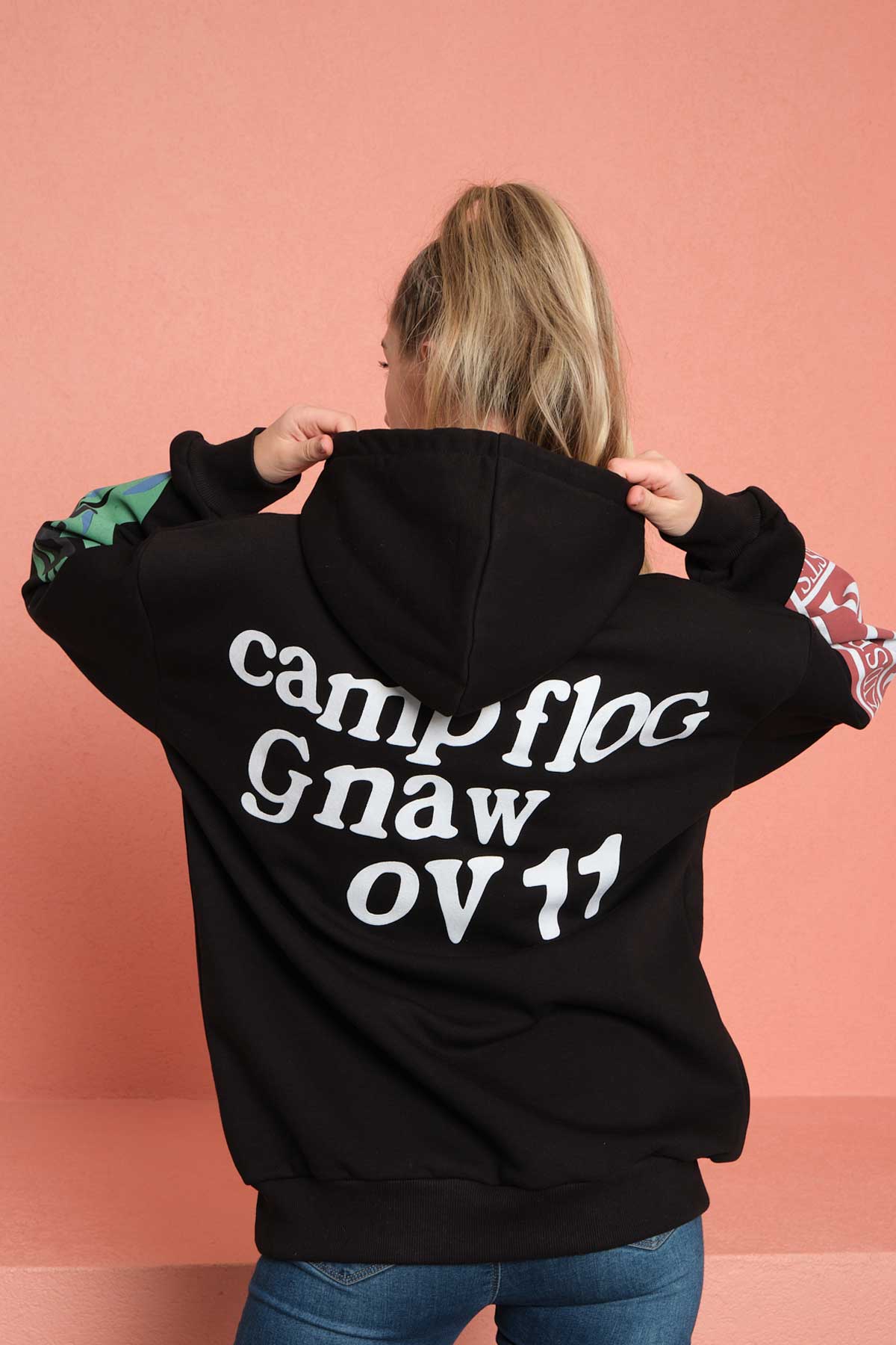 Kapüşonlu Sweatshirt - Black Horn - Siyah