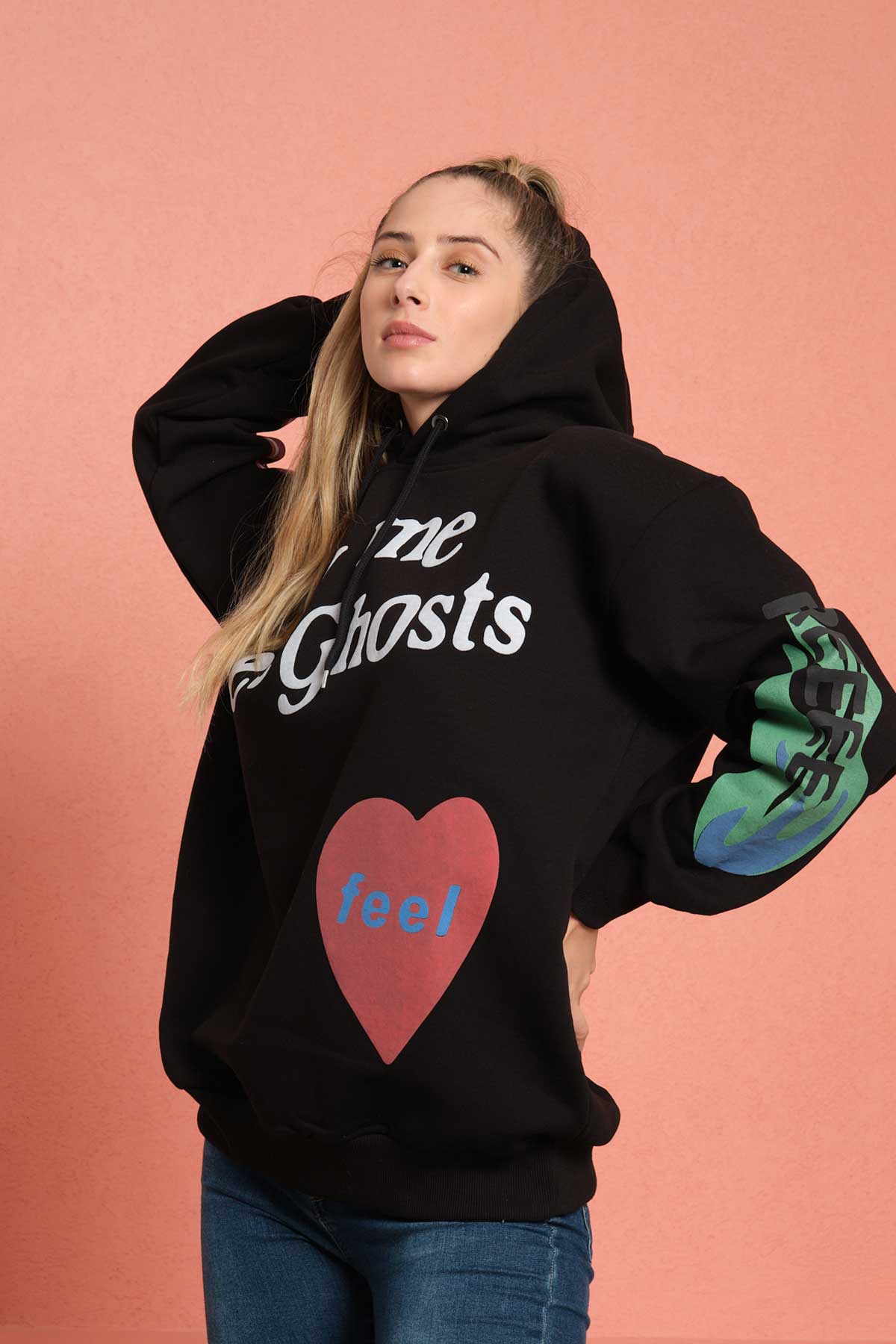 Kapüşonlu Sweatshirt - Black Horn - Siyah