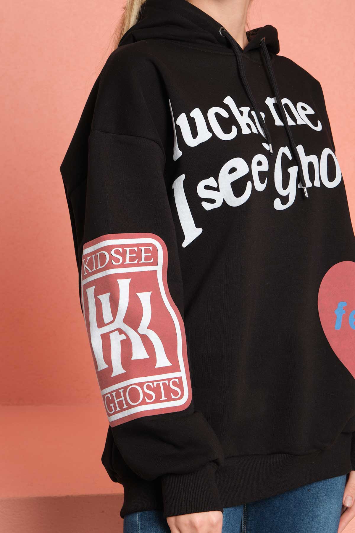 Kapüşonlu Sweatshirt - Black Horn - Siyah