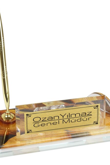 Alternative view of Kristal Cam Masa İsimliği Kalemli Ofis Hediyesi Masa İsimliği KMI463