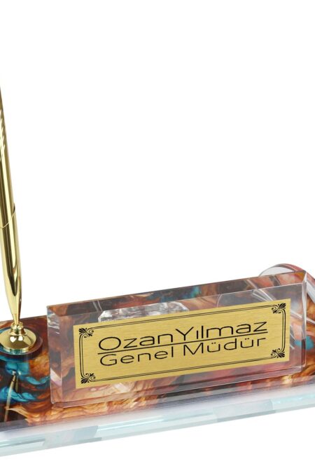 Alternative view of Kristal Cam Masa İsimliği Kalemli Ofis Hediyesi Masa İsimliği KMI464