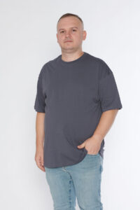Black Horn Erkek Bisiklet Yaka %100 Pamuk Oversize T-Shirt