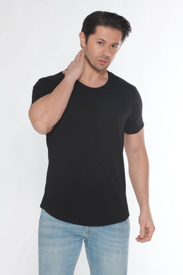Black Horn Erkek Geniş Yaka %100 Pamuk Salaş T-Shirt