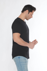Black Horn Erkek Geniş Yaka %100 Pamuk Salaş T-Shirt