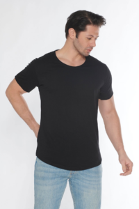 Black Horn Erkek Geniş Yaka %100 Pamuk Salaş T-Shirt